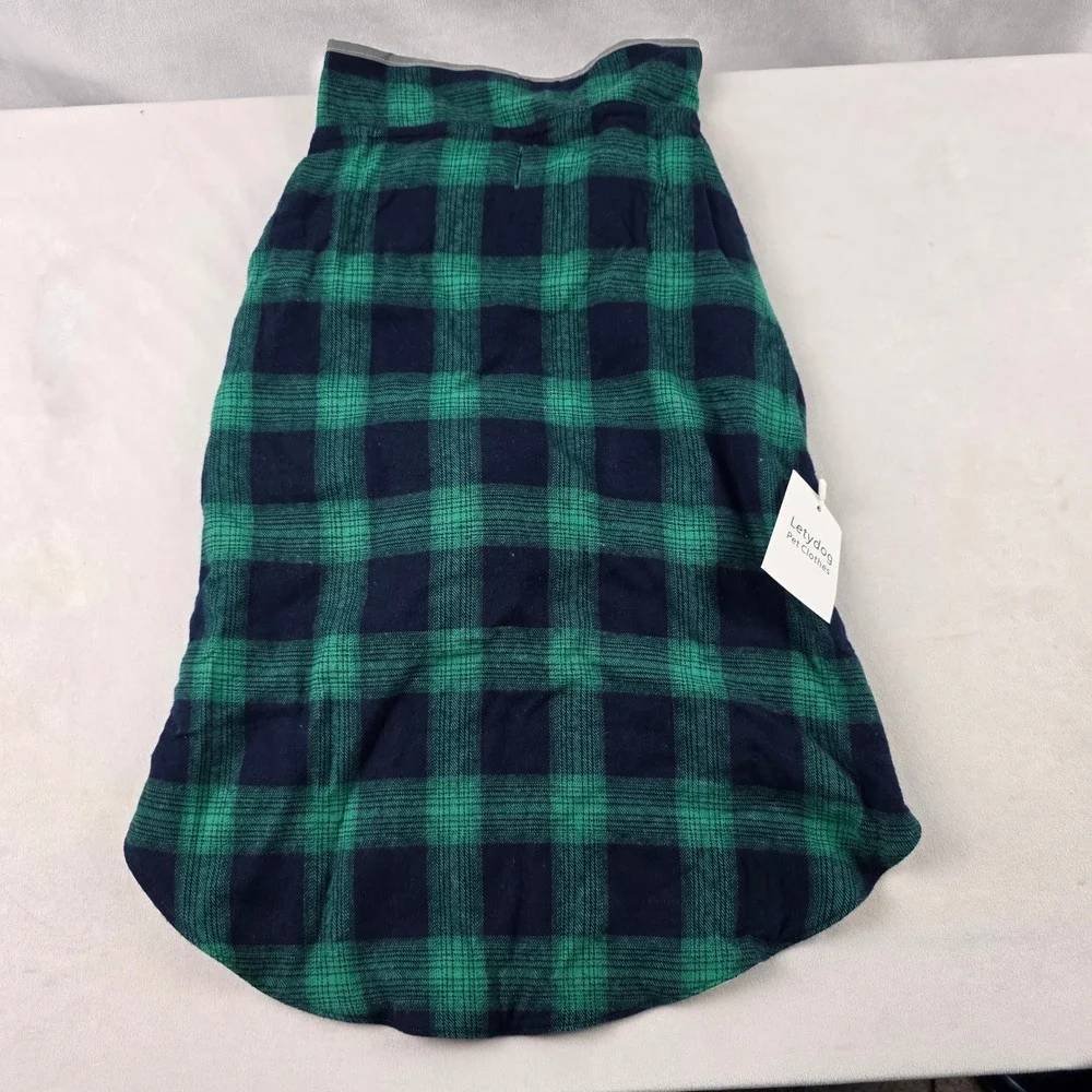 NWT LetyDog reversible Scottish plaid tartan / stripes size XXL P25